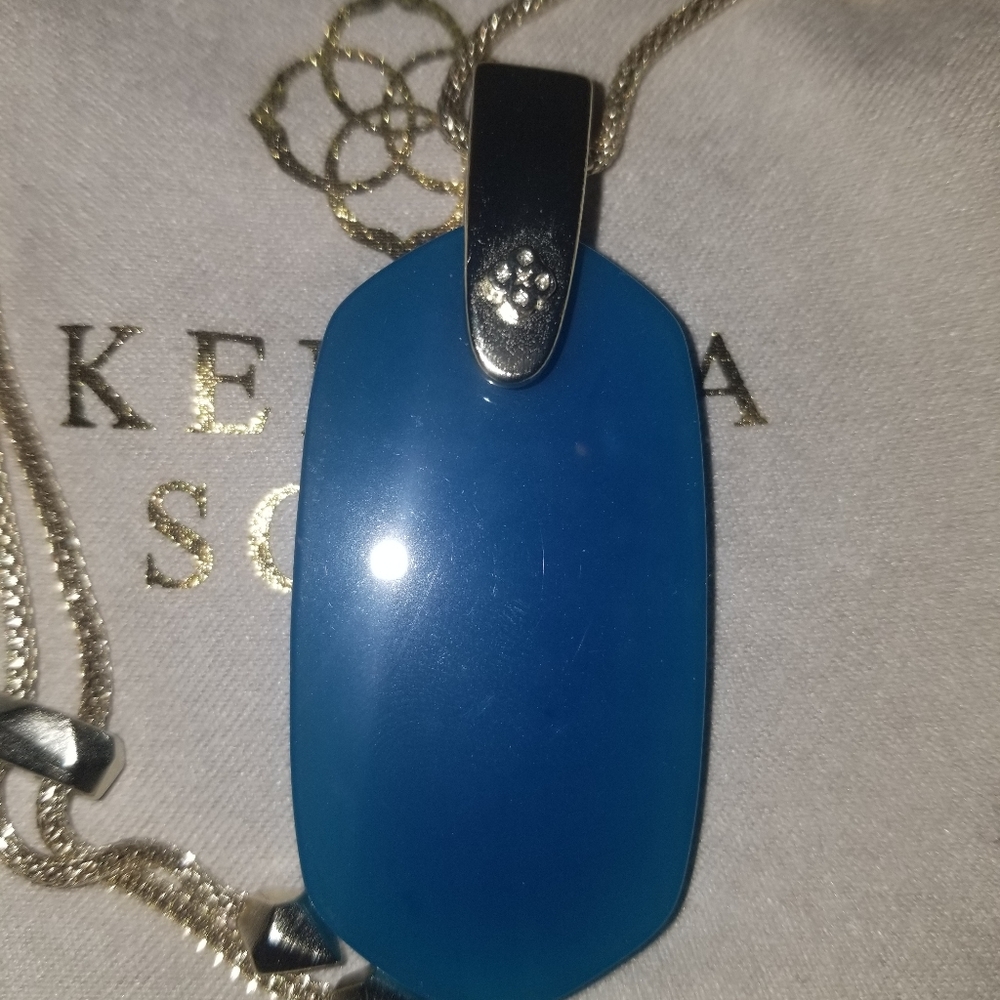 Kendra Scott Inez Teal Agate Gold Necklace